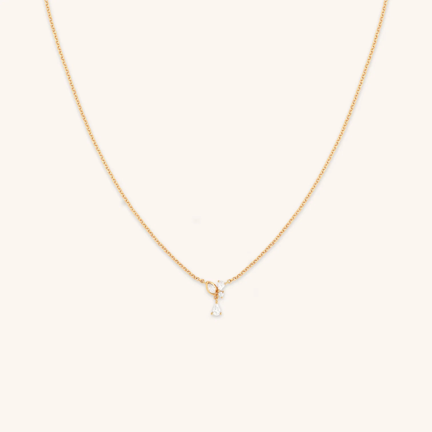 Crystal Cluster Pendant Necklace in Gold | Astrid & Miyu UK