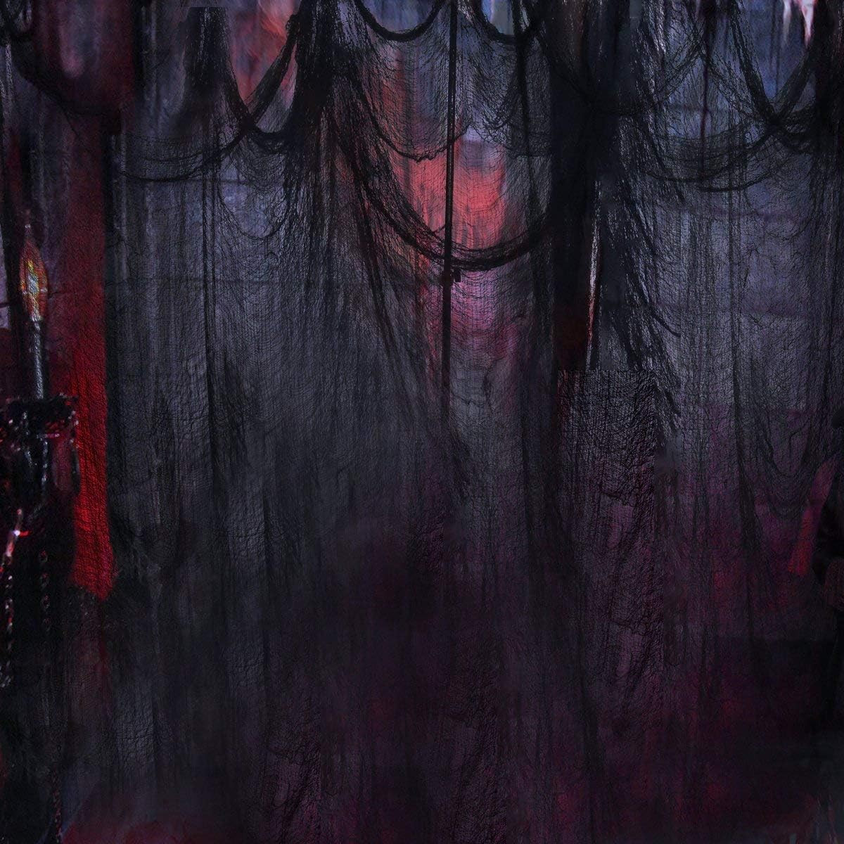 Unomor Black Creepy Cloth, Spooky Halloween Decorations for Haunted Houses Party Doorways Outdoor... | Amazon (US)