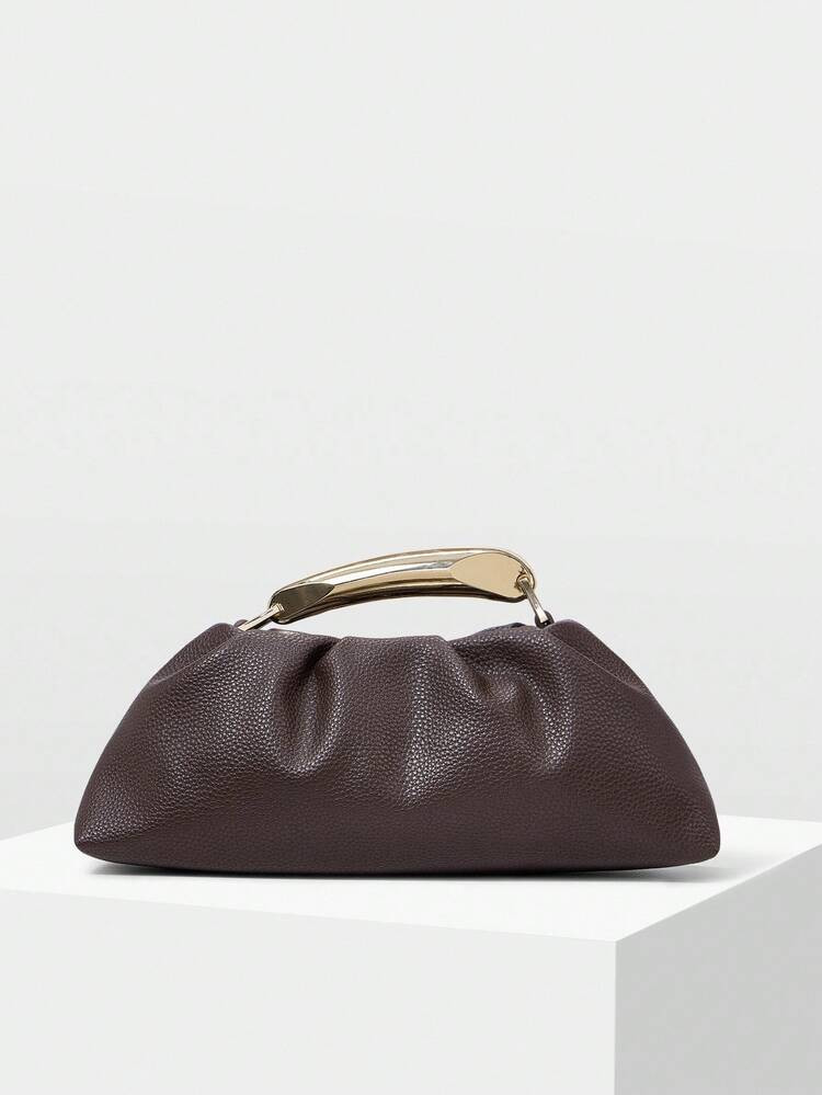 MOTF PREMIUM PU LEATHER BEADED TOP HANDLE BAG | SHEIN