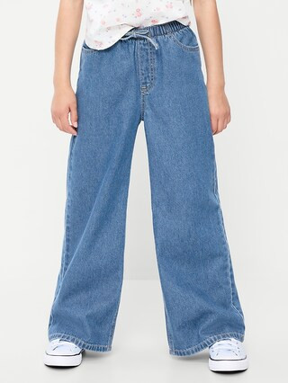Pull-On Super Baggy Wide-Leg Denim Jeans for Girls | Old Navy (US)