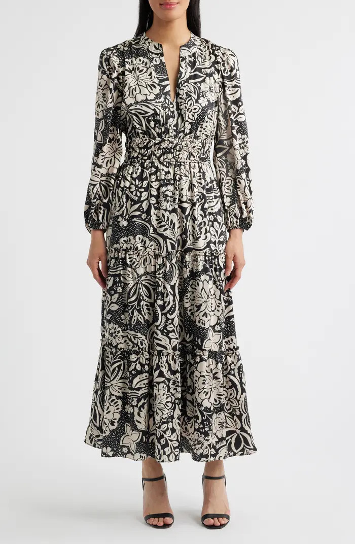 Julia Jordan Two-Tone Long Sleeve Maxi Dress | Nordstrom | Nordstrom