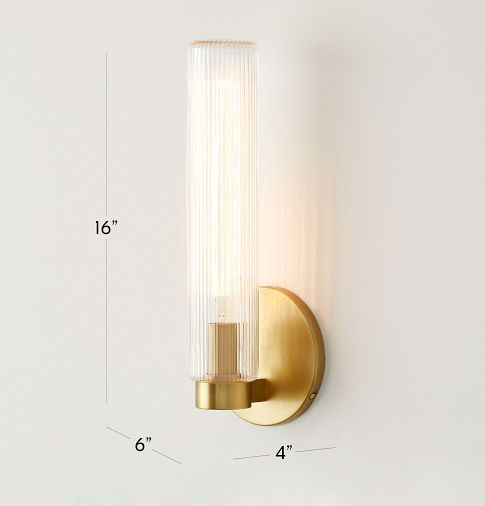 Weston Fluted Glass Indoor/Outdoor Sconce (16") | West Elm (US)