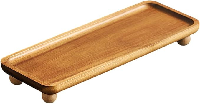 Modern Wooden Display Stand Entrance Storage Tray High Footed Holder for Home Decoration Stand Co... | Amazon (US)