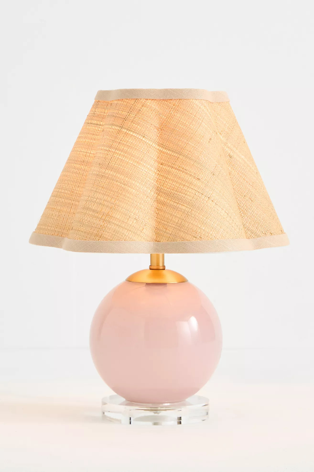 Dottie Scalloped Raffia Shade Glass Table Lamp | Anthropologie (US)