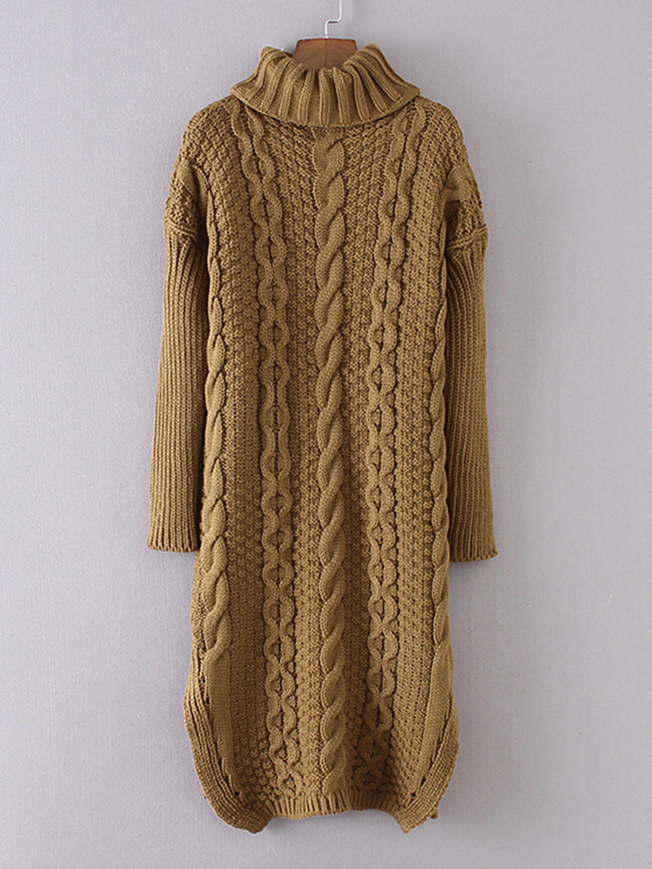 Cable-knit Turtleneck Sweater Dress | SHEIN