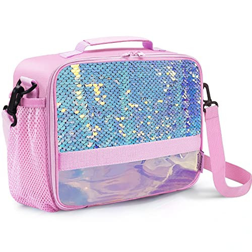 Kids Lunch Box Insulated Kids Lunch Bag,Lunch Box for Girls with Strap and Bottle Holder,Lunch Box for Kids, Toddler Lunch Box with Zipper-Pockets,Girls lunch box Keep Food Cold&Warm for Long Time | Amazon (US)