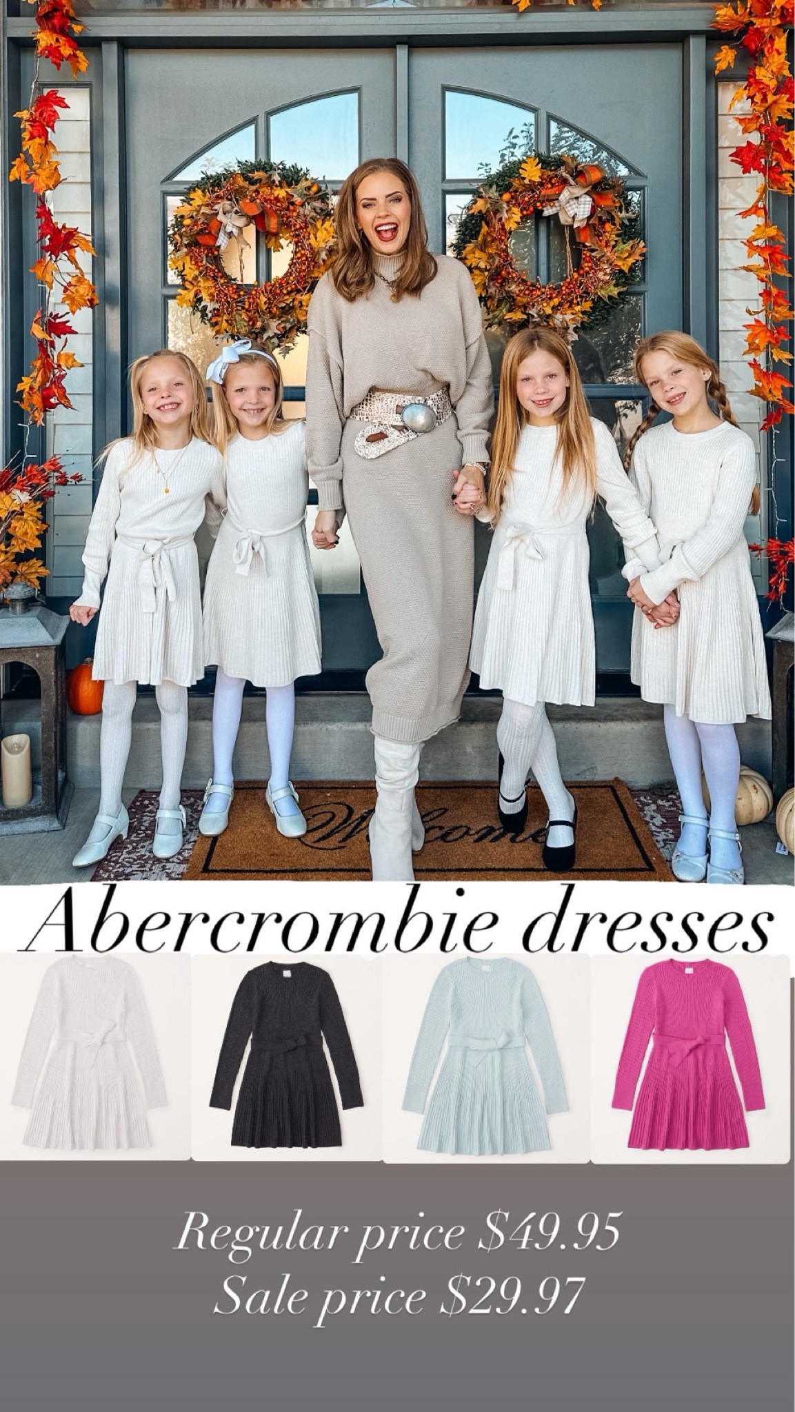 These girls dresses from Abercrombie are the sweetest! Comes in 4 colors!! On sale right now! 

My dress is from Free People! Size down on mine 

#LTKCyberWeek