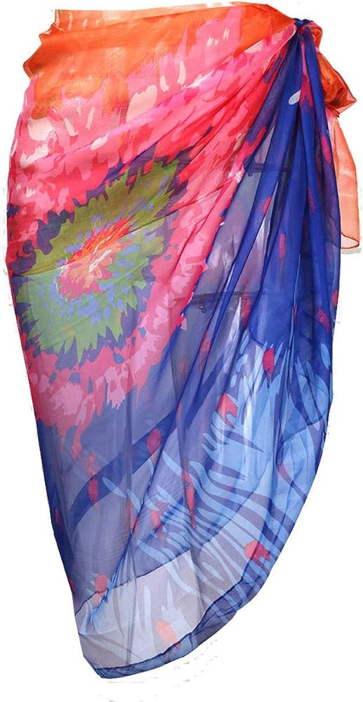 CHIC DIARY Women Swimwear Chiffon Pareo Beach Cover Up Bikini Sarong Swimsuit Wrap Skirts | Amazon (US)