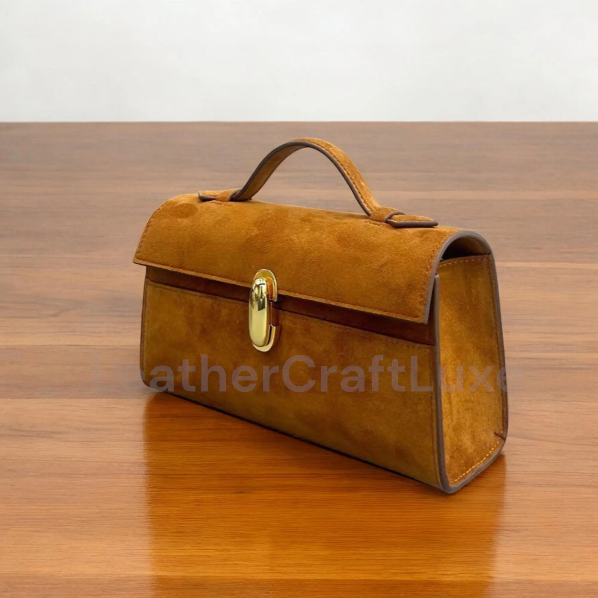 Small Leather Tote Bag with Top Handle - Genuine Leather Clutch for Women, Minimalist Designer Handbags, Evening Clutch Bag | Etsy (Global)