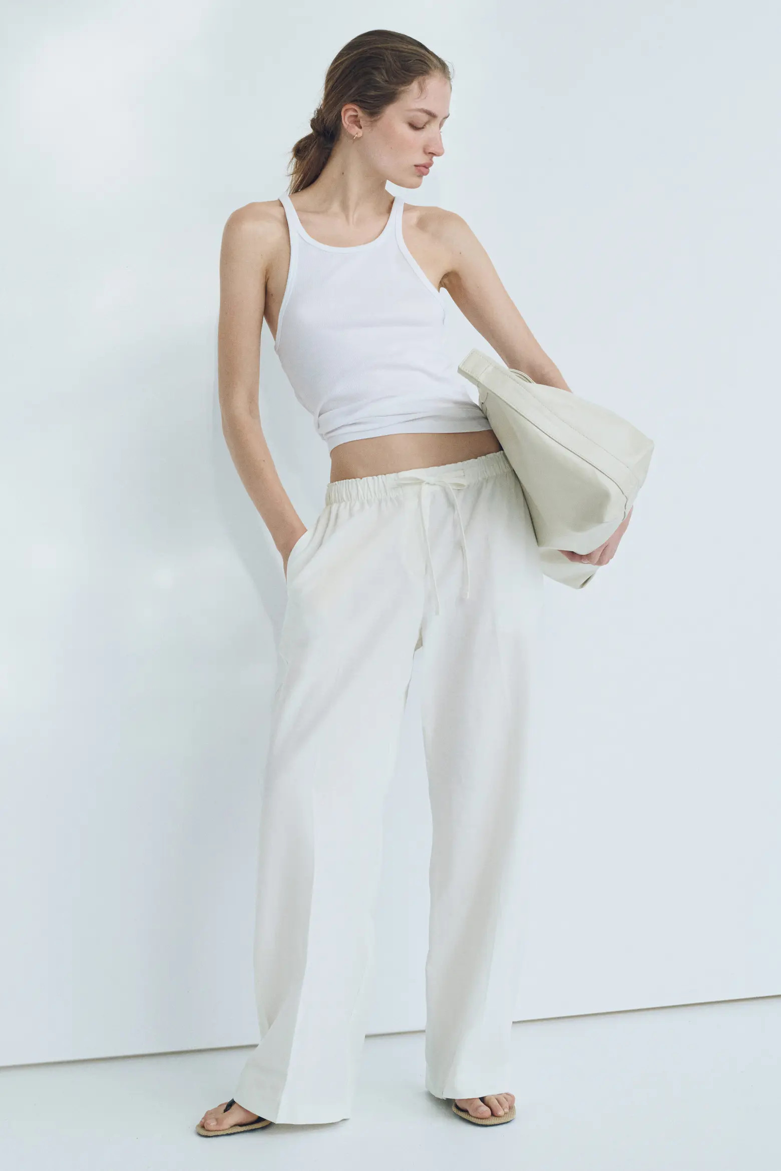 Linen-blend Drawstring Trousers (Women) | Nordstrom | Nordstrom