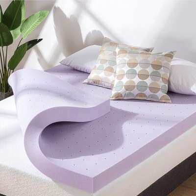 Mellow Queen Ventilated Memory Foam Lavender Infusion 4" Mattress Topper: CertiPUR-US, Non-Woven Fabric | Target