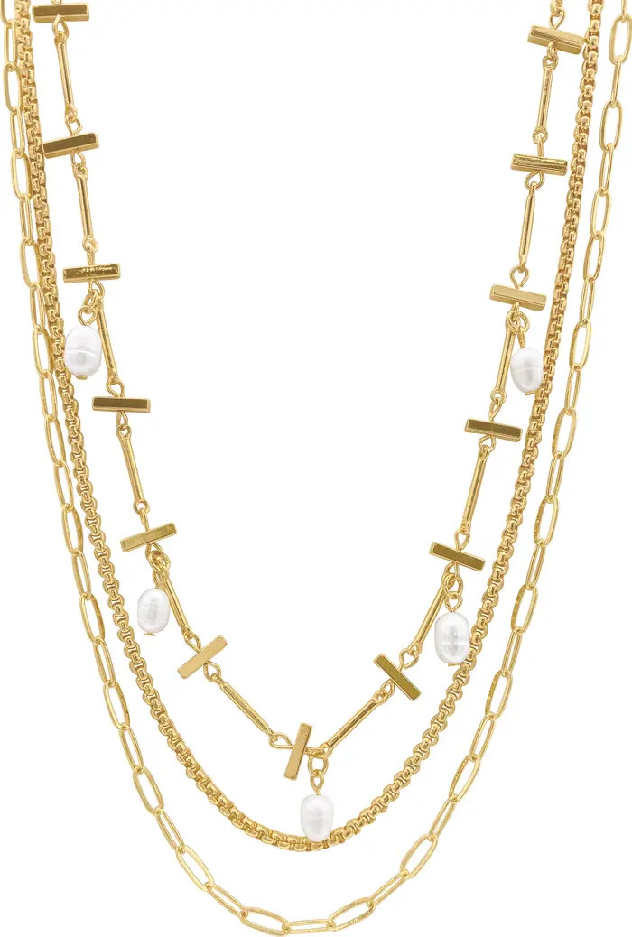 Freshwater Pearl Layered Chain Necklace | Nordstrom Rack