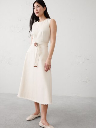 Denim Belted Midi Dress | Banana Republic Factory