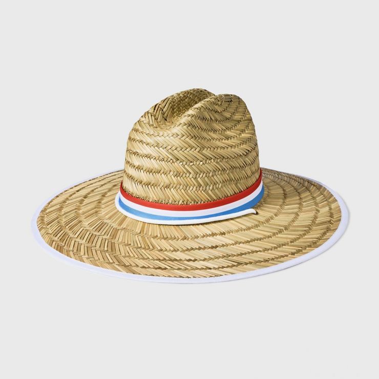 Americana Striped Lifeguard Sun Seeker Hat - White/Blue/Red | Target