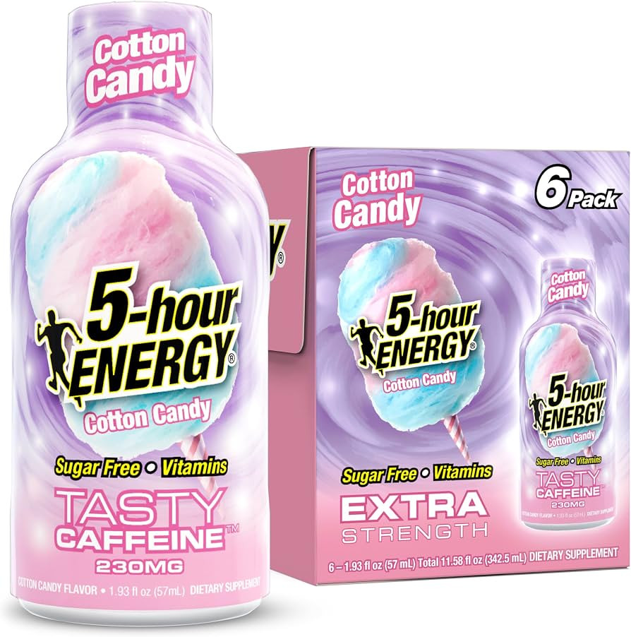 5-hour ENERGY COTTON CANDY Flavor, 6 Count, Extra Strength Energy Shot | Amazon (US)