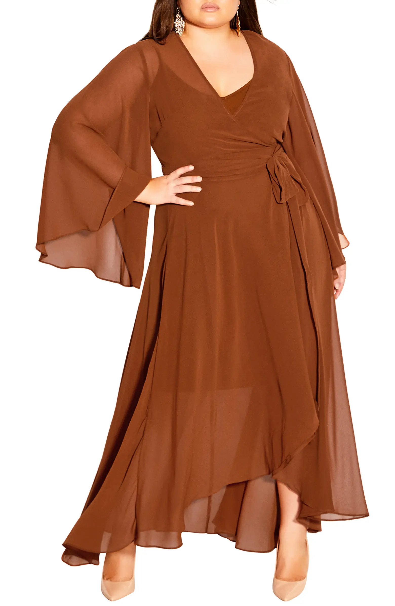 Fleetwood Long Sleeve Wrap Maxi Dress | Nordstrom