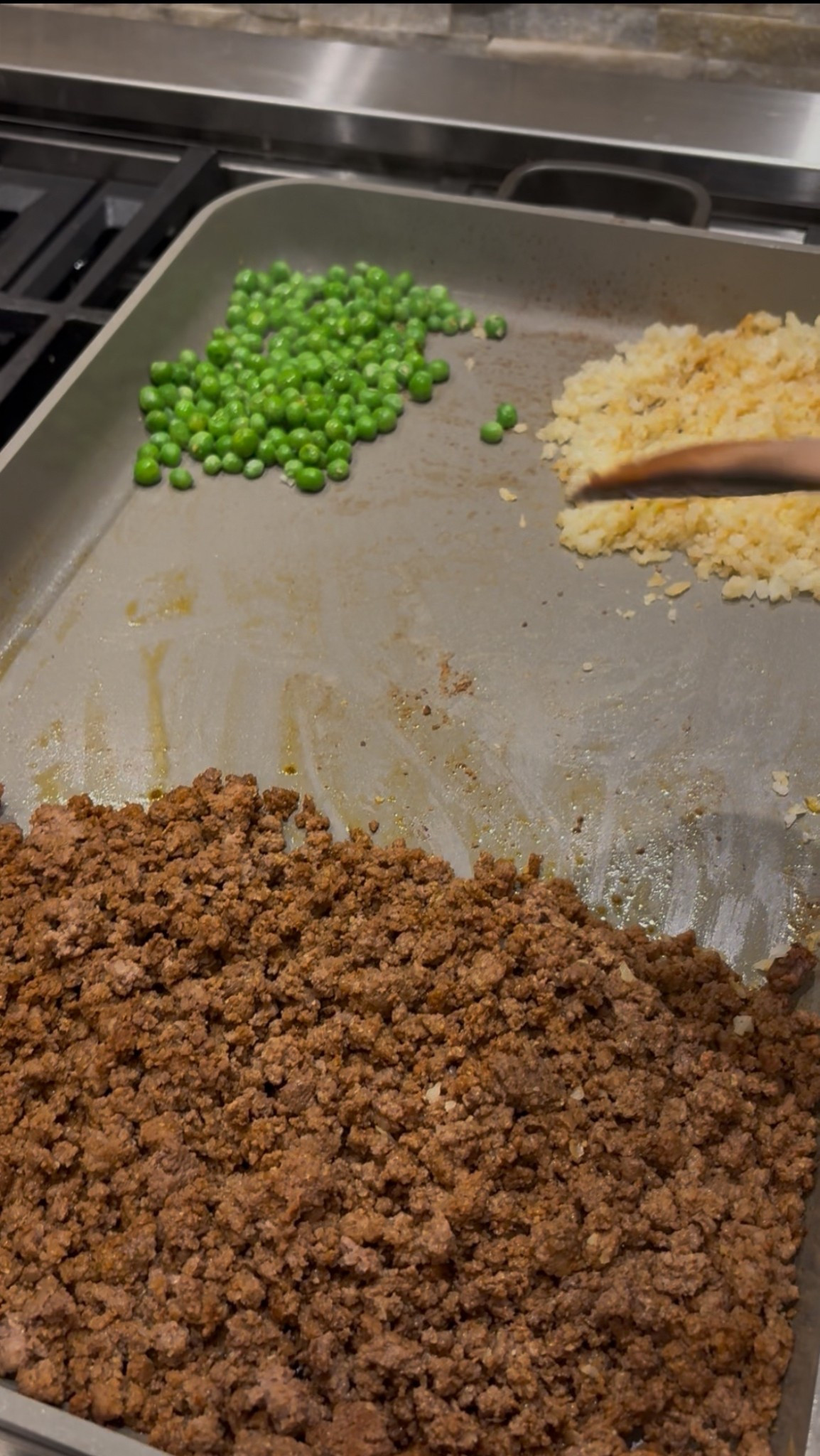 My favorite kitchen purchase ever. THIS is the key to getting in all your veggies every day, because you don’t have to clean numerous pans and you can throw whatever you want in this griddle pan and cook 3 to 4 things at one time. Absolutely hands-down best purchase ever!