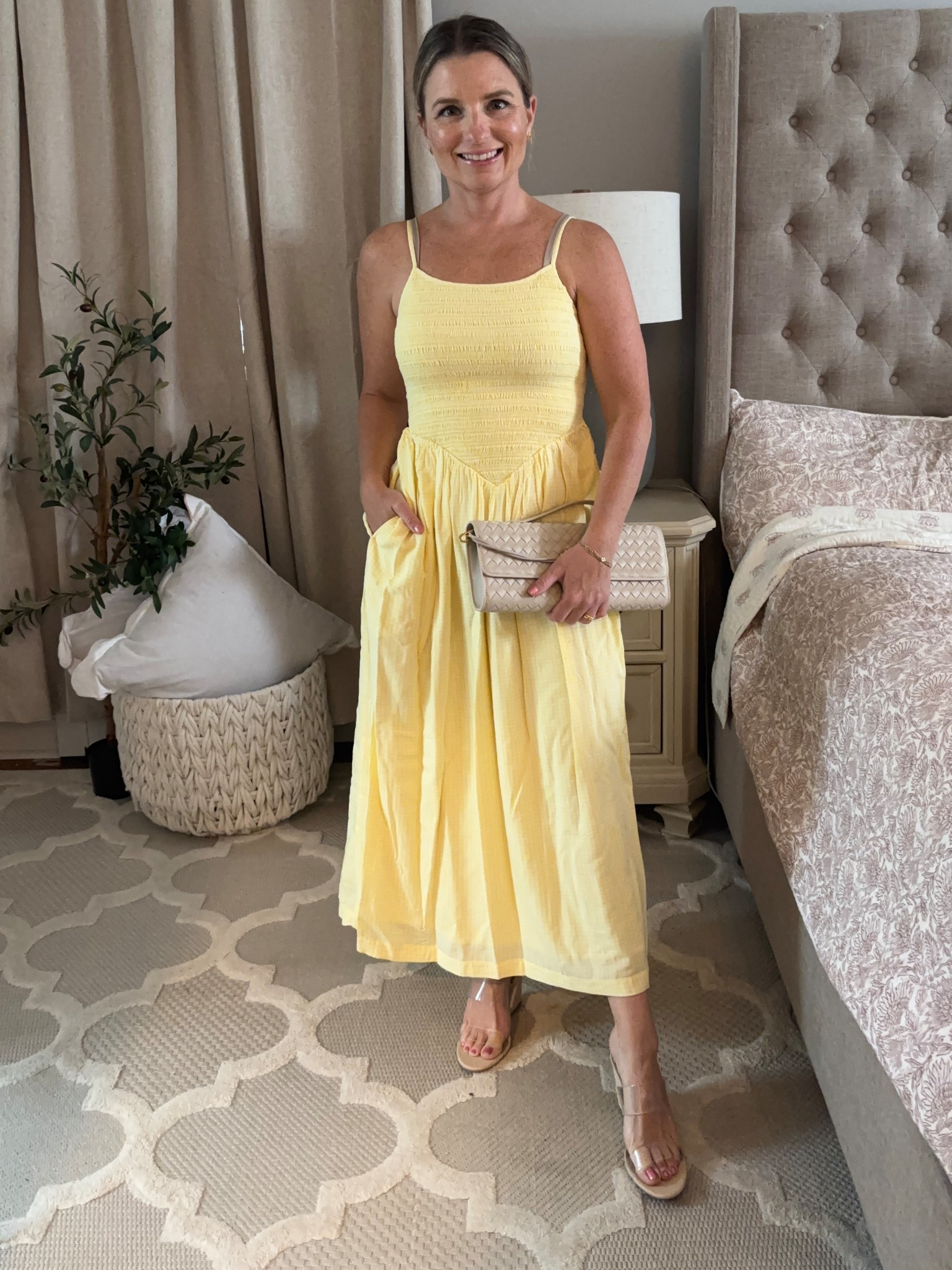 Yellow summer dress! 

Planning to wear this strawberry picking and to an outdoor event! Love the smocked v-waist! Butter yellow obsessing this summer!

I’m wearing an XS- fits perfectly. 

#LTKStyleTip #LTKFindsUnder50 #LTKPetite