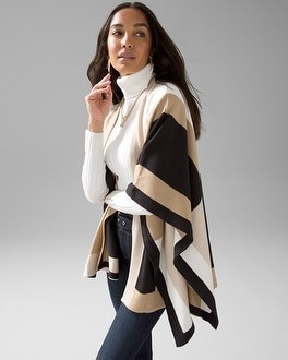Colorblock Sweater Ruana | White House Black Market