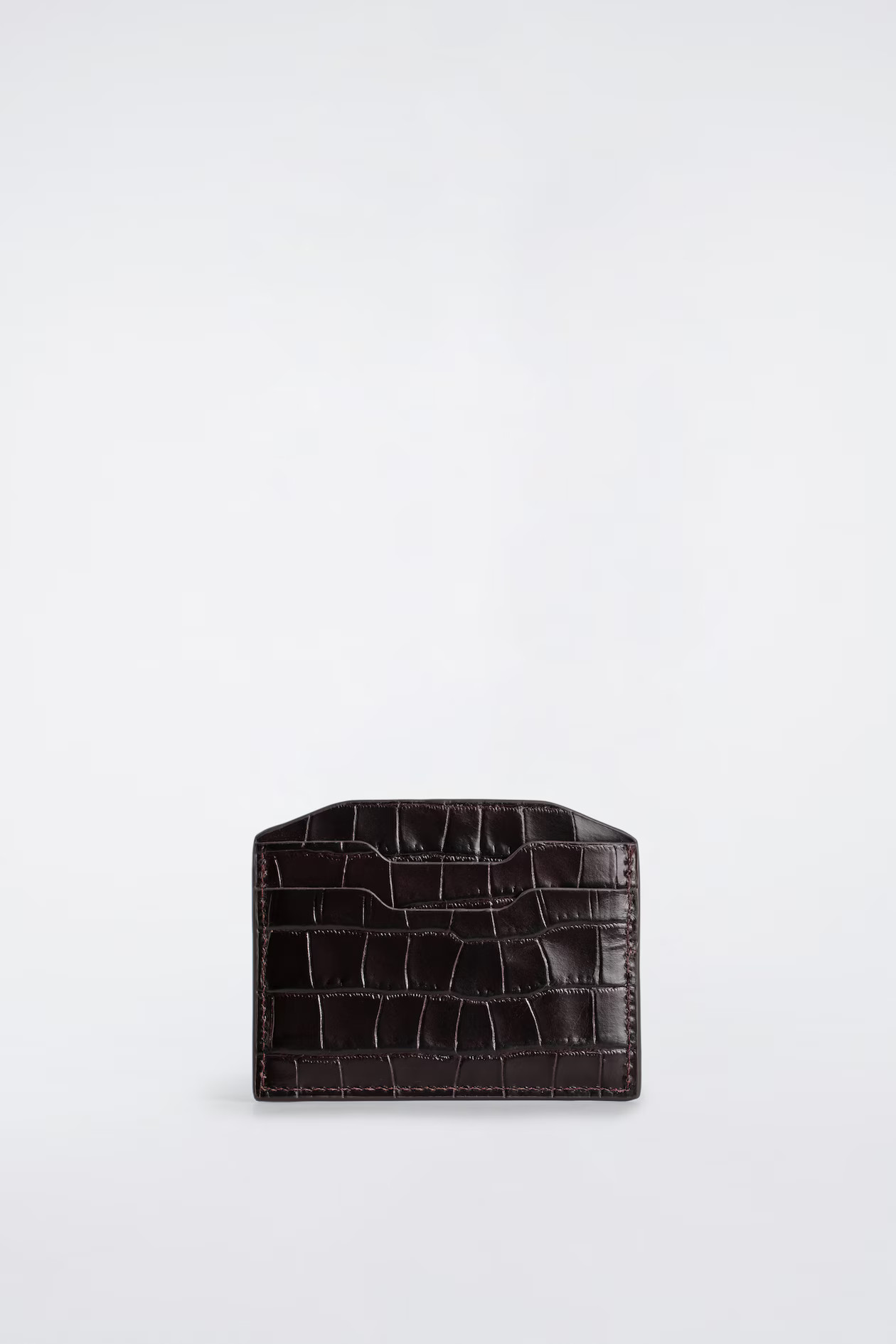 LEATHER CARDHOLDER - BROWN / CROC | COS GB | COS UK