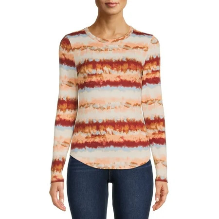 No Boundaries Juniors Crew Ribbed Long Sleeve Tee | Walmart (US)