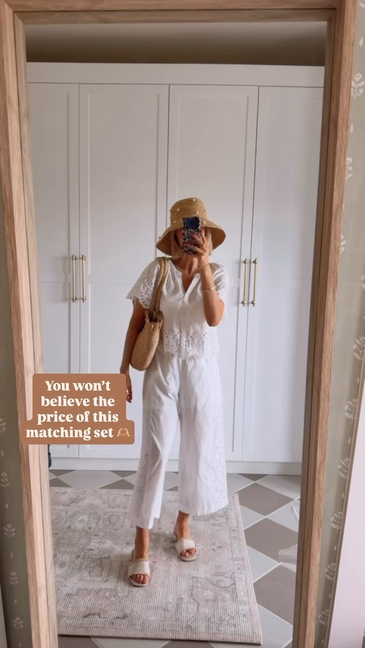 The price on this white matching set is so good! 👏🏼 I also have this top in pink! Such a great blouse! Wearing XS in top & S in pants!

Loverly Grey, Target, spring outfit, matching sets, white set, bride outfit 

#LTKSeasonal