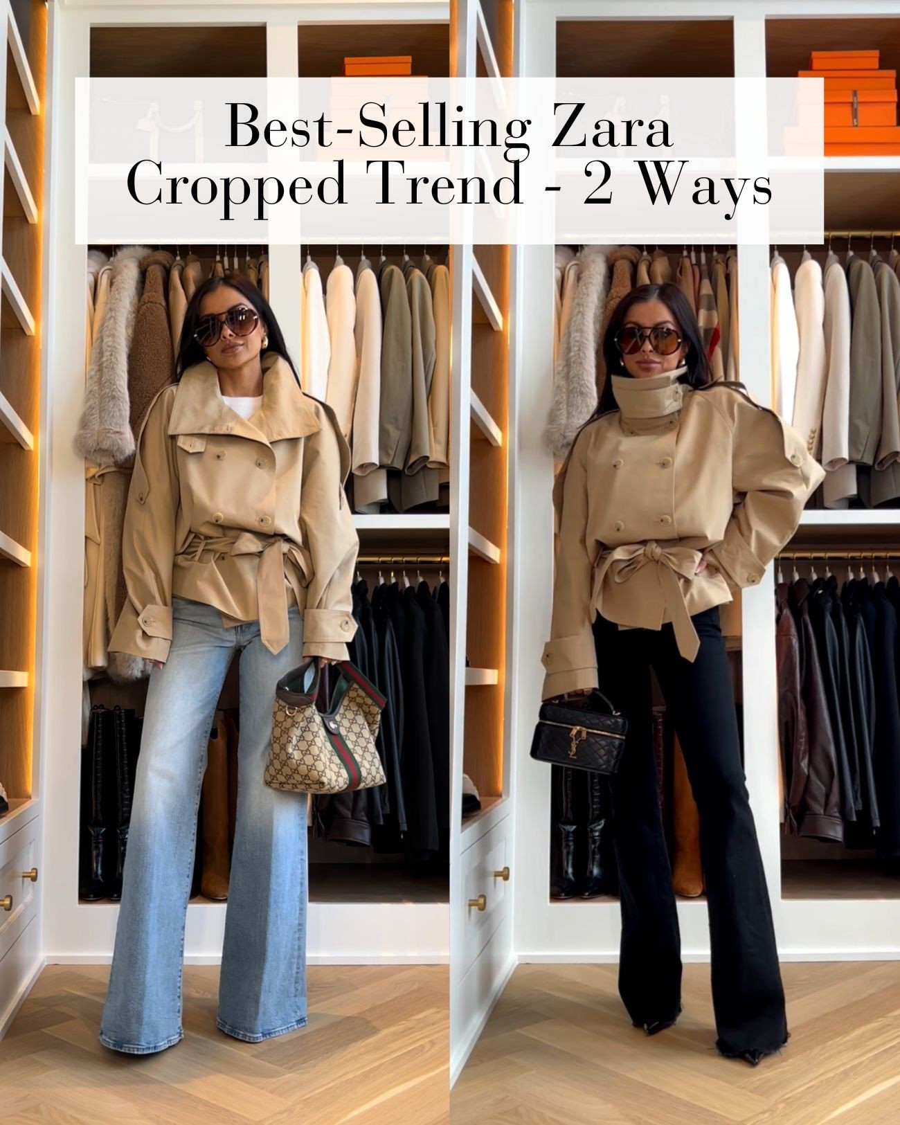 This Zara cropped trench coat gives major Saint Laurent vibes and it’s selling fast! I’m wearing them here with my Veronica beard Beverly jeans and mother hustler jeans. These business casual outfits go from the work week to the weekend.

#LTKSeasonal #LTKOver40 #LTKWorkwear