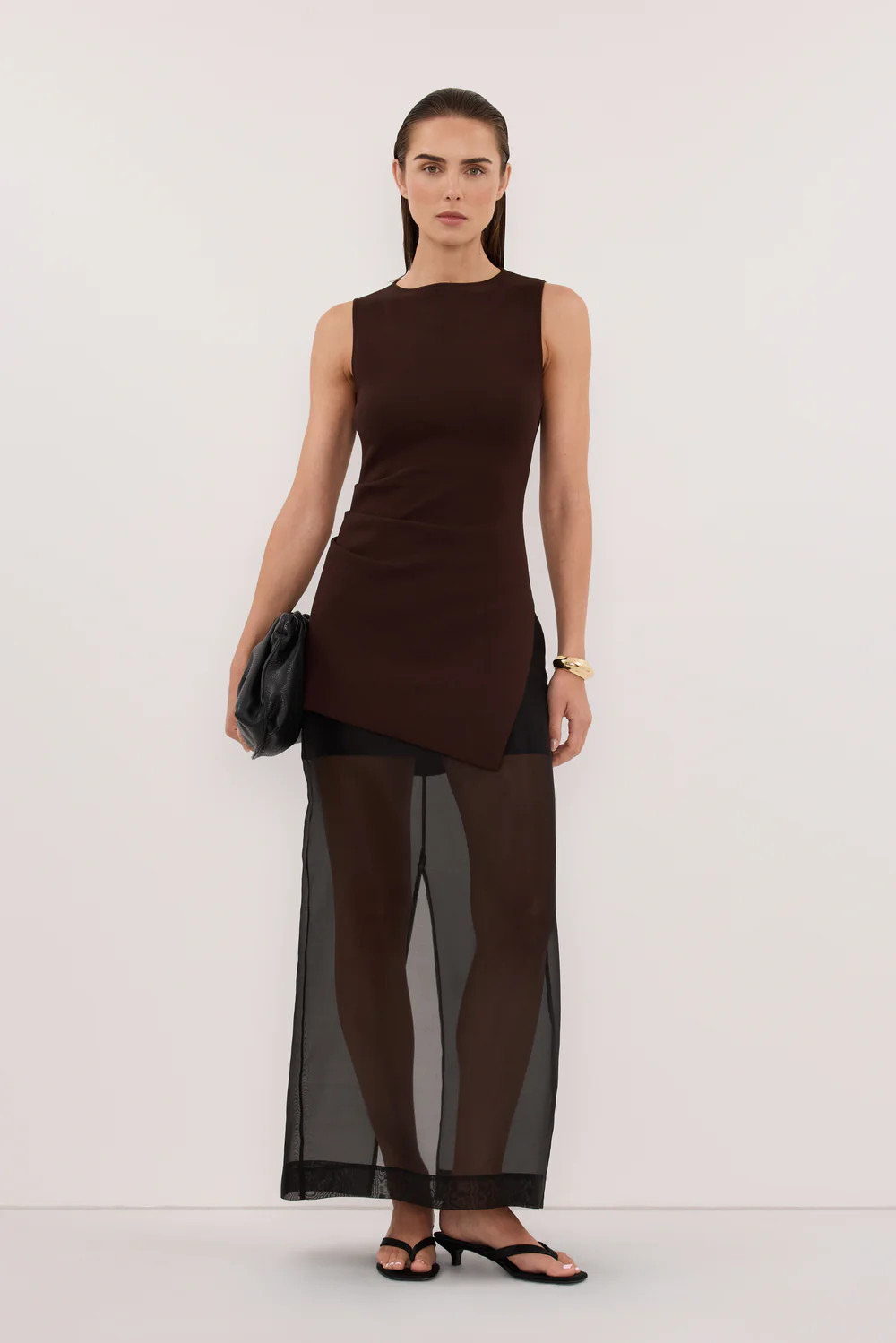 CLEO CHOC LONGLINE KNIT TOP | DISSH