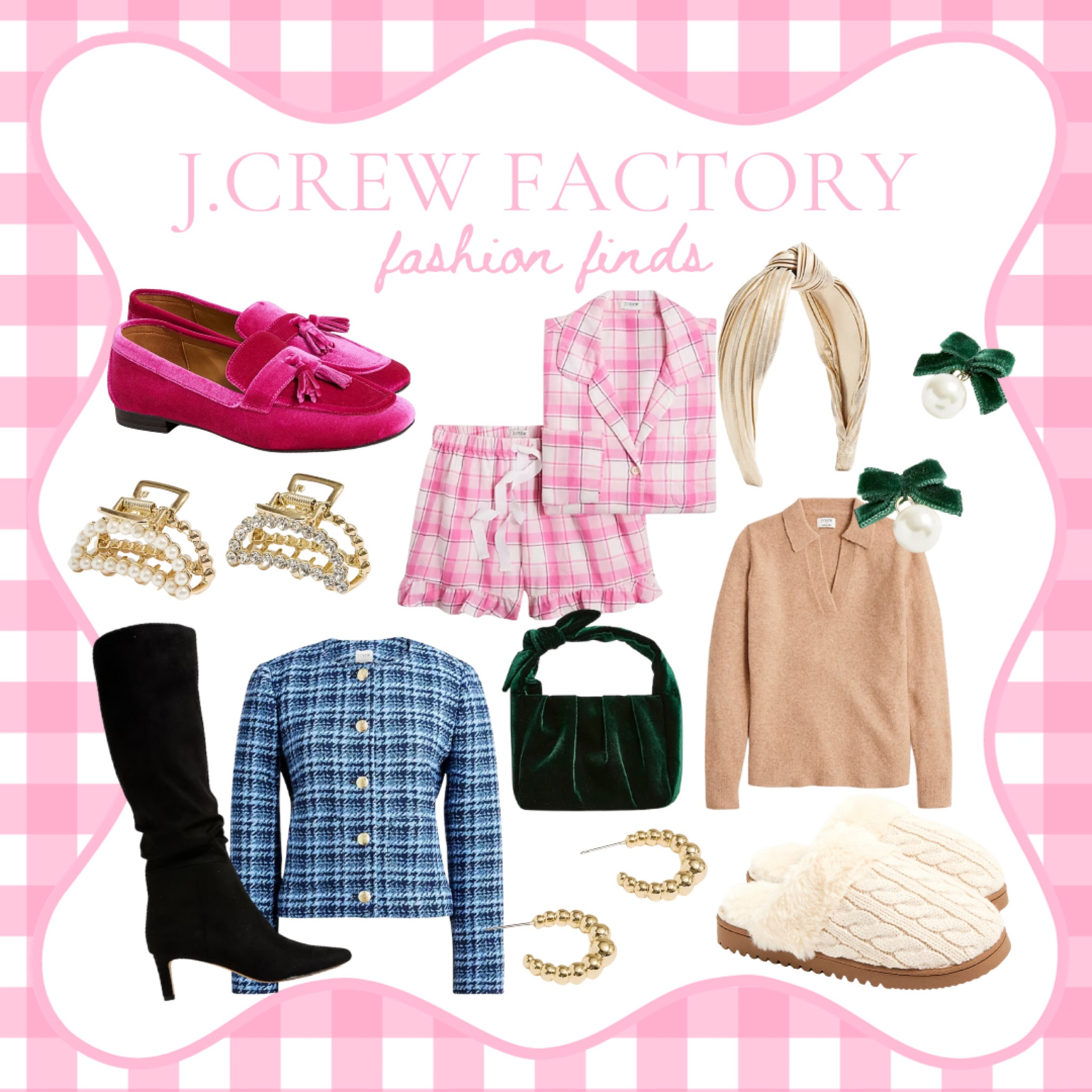 J. Crew Factory fall finds!!

J.crew factory, cable knit, slippers, tweed jacket, lady jacket, bow earrings, velvet bag 

#LTKstyletip #LTKSeasonal #LTKfindsunder100