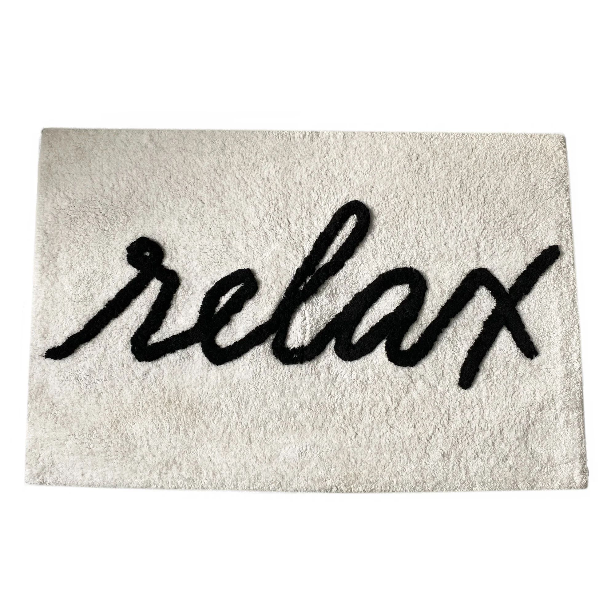 Relax Word Novelty Cute Bath Rug | Wayfair Professional