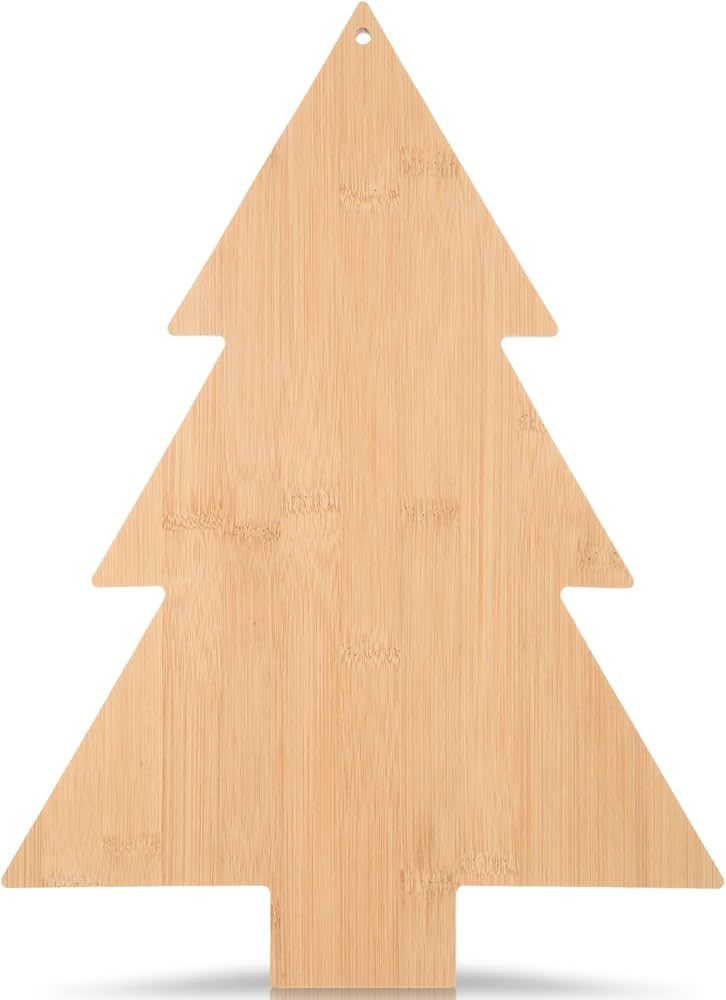 Christmas Bamboo Cutting Board Christmas Tree Shape Serving Board Wood Kitchen Chopping Board Dec... | Amazon (US)