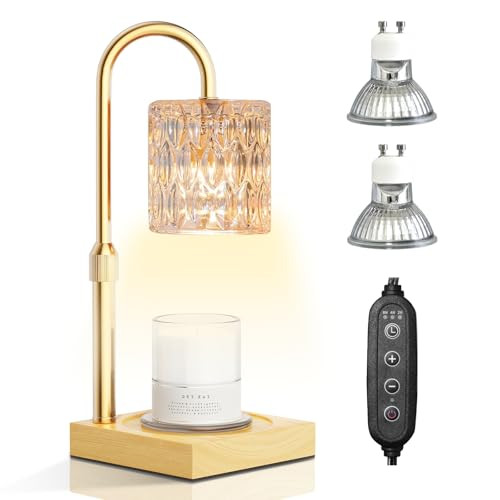 Candle Warmer Lamp with Timer and Dimmer, House Warming Gifts New Home Decor, Adjustable Height with 2 Bulbs | Amazon (US)