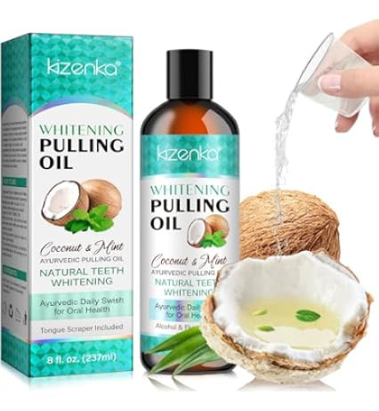 GuruNanda Coconut & Peppermint Oil Pulling (8 Fl.Oz) with Tongue Scraper - Alcohol Free Mouthwash... | Amazon (US)