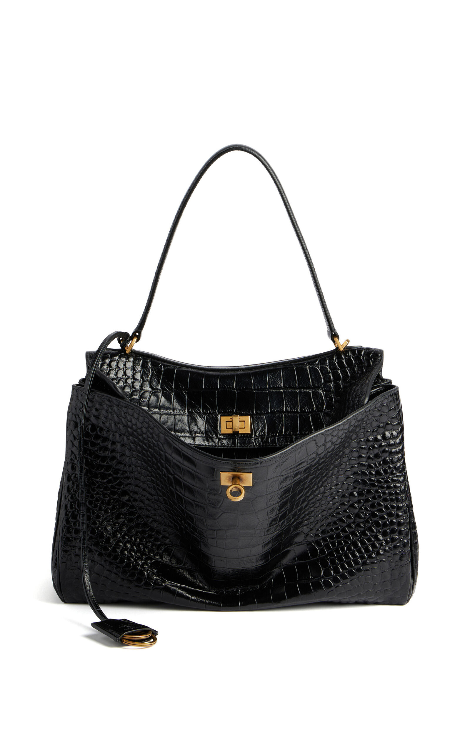 Balenciaga Rodeo Medium Croc-Effect Leather Top Handle Bag - Moda Operandi | Moda Operandi (Global)