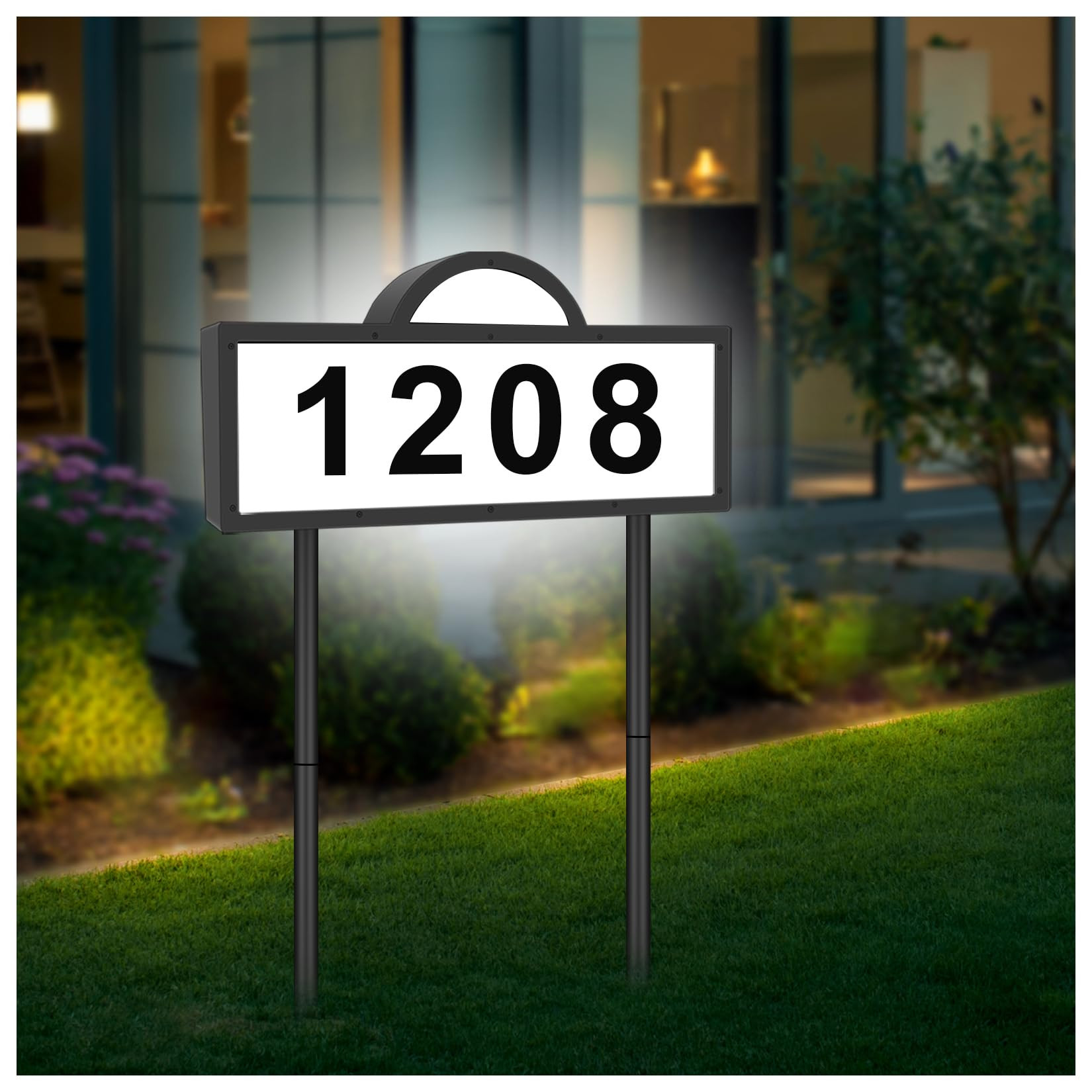 Solar Address Sign, House Address Numbers for Outside, Illuminated House Numbers Outdoor Waterpro... | Amazon (US)