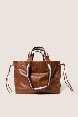 Teagan Leather Varsity Tote | Evereve
