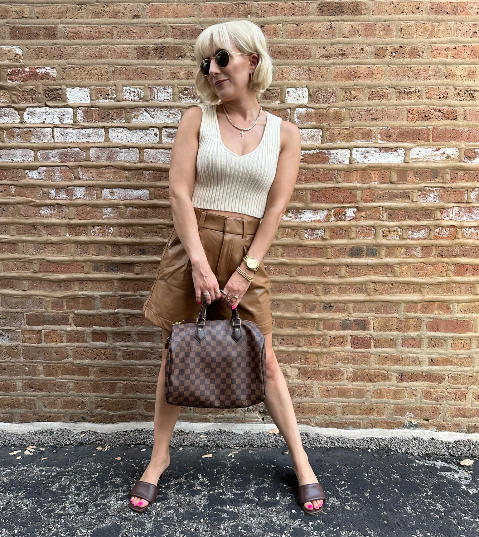 Knitted crop top comes in a 3 pack of different colors from Shein. Shorts are Abercrombie. Sunglasses Ray Ban. Shoes are Steve Madden  

#LTKshoecrush #LTKunder100 #LTKstyletip