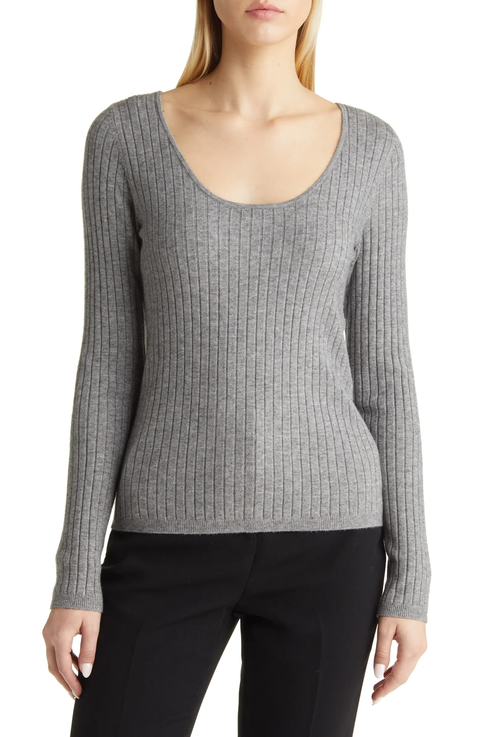 Rib Scoop Neck Sweater | Nordstrom