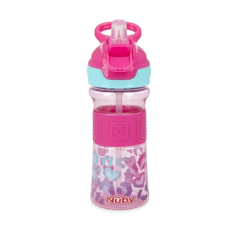 Nuby Thirsty Kids Flip-It Reflex Water Straw Cup, 12 fl oz | Walmart (US)
