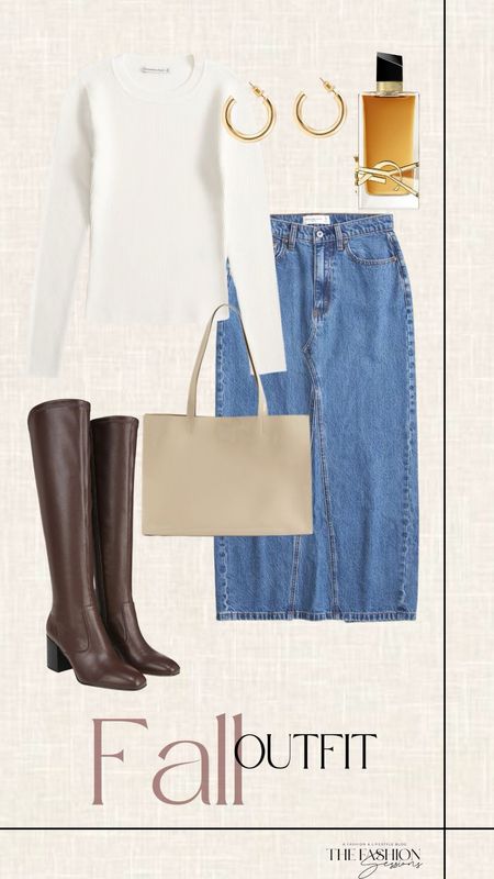 Fall Outfit | Denim Skirt | Brown Knee High Boots |

#LTKstyletip #LTKSeasonal