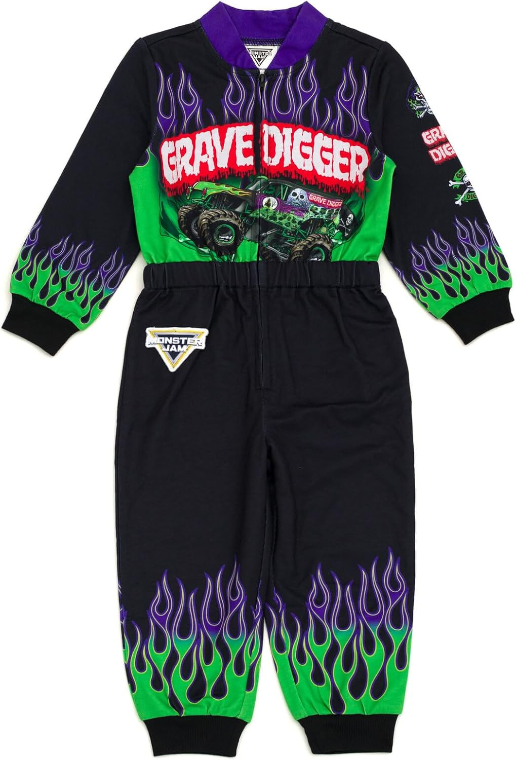 Monster Jam French Terry Racing Zip Up Coverall Infant to Big Kid Grave Digger El Toro Loco Megalodon | Amazon (US)