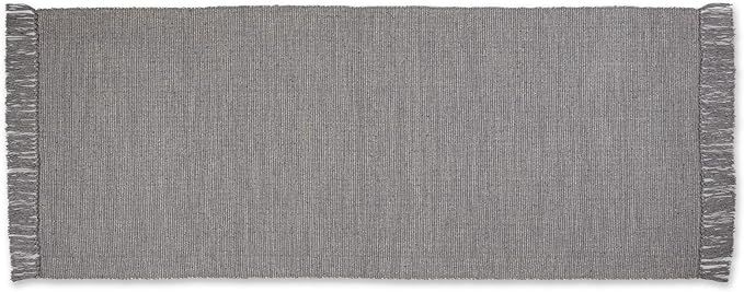DII Woven Rugs Collection Ribbed Reversible Cotton, Runner, 2 ft 6 in x 6 ft, Gray & Off-White | Amazon (US)