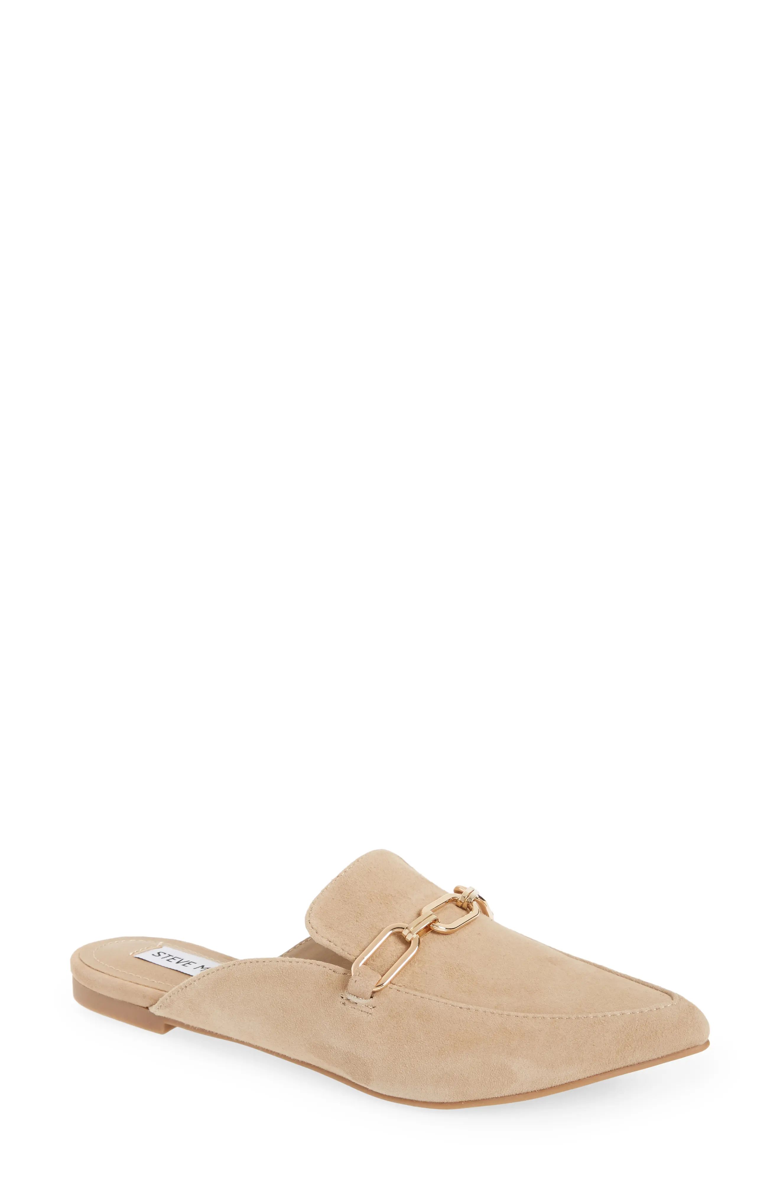 Steve Madden Faraway Chain Mule, Size 6 in Tan Suede at Nordstrom | Nordstrom
