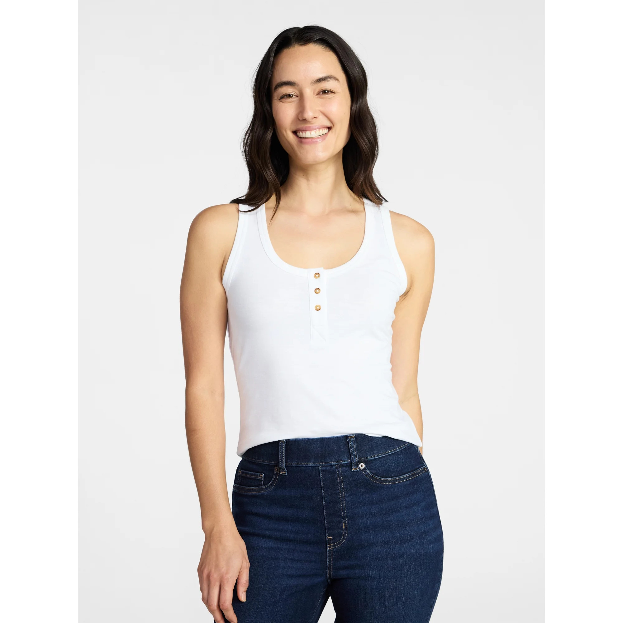 Time and Tru Women’s Slub Henley Tank Top, sizes XS-XXXL | Walmart (US)