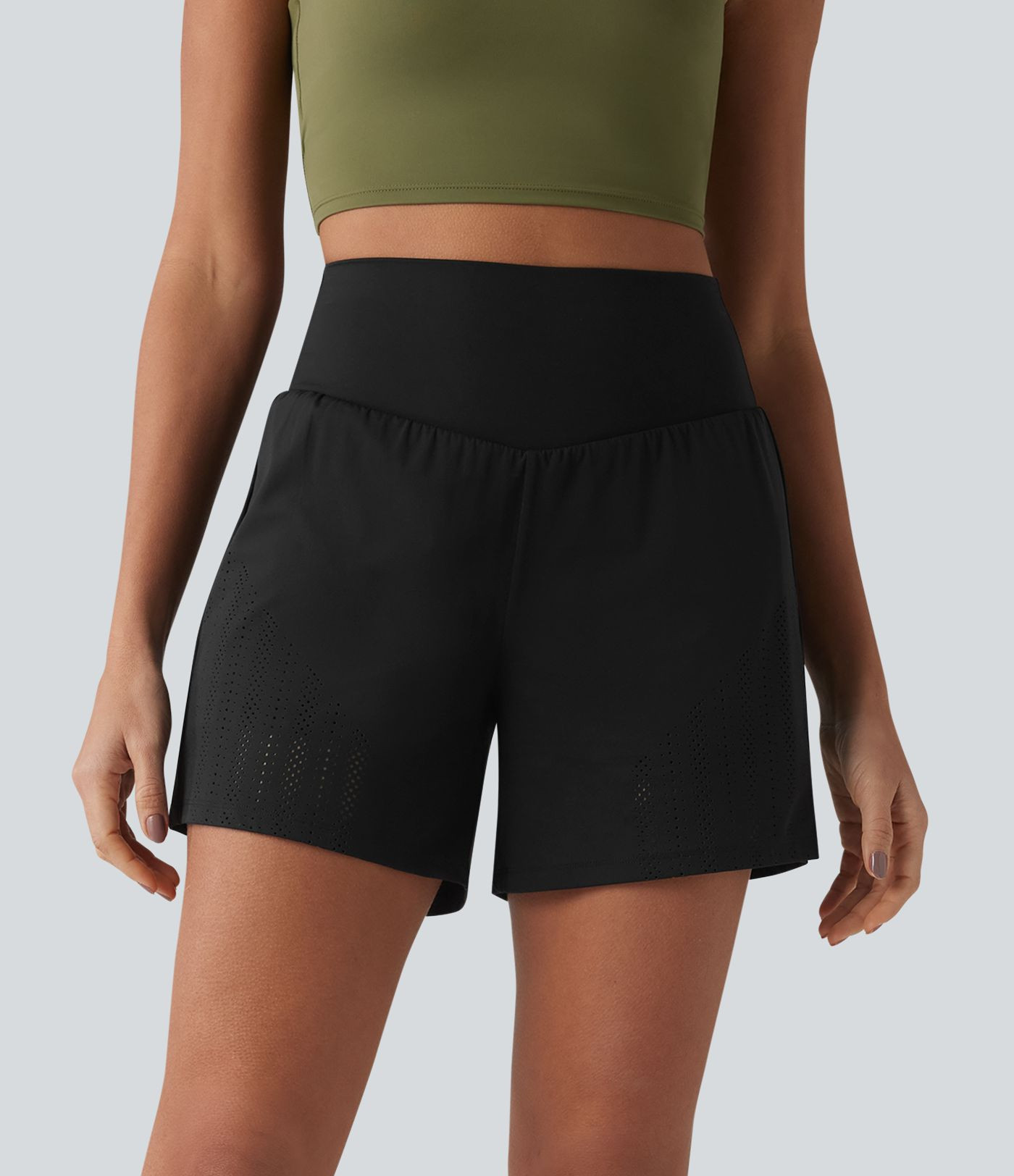 Women\u2019s High Waisted 2-in-1 Running Shorts 5'' with Pockets - Halara | HALARA