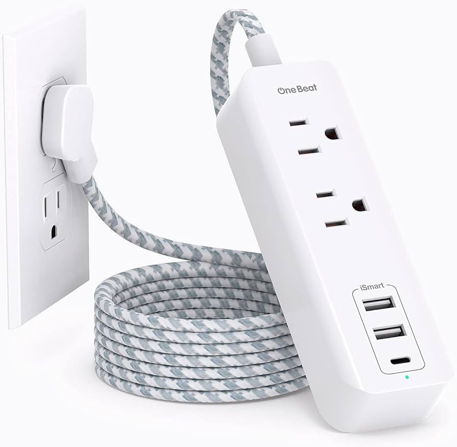 Cruise Essentials, USB C Travel Power Strip, Flat Plug Power Strip with 2 Outlets 3 USB Ports (1 ... | Amazon (US)