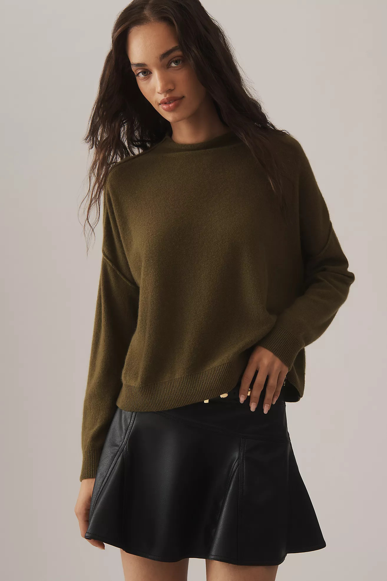 The Alani Cashmere Mock-Neck Sweater by Pilcro | Anthropologie (US)