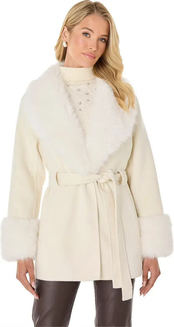 Isabel Faux Fur Trim Coat | Nordstrom