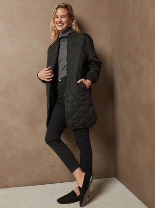 Long Quilted Jacket | Banana Republic Factory