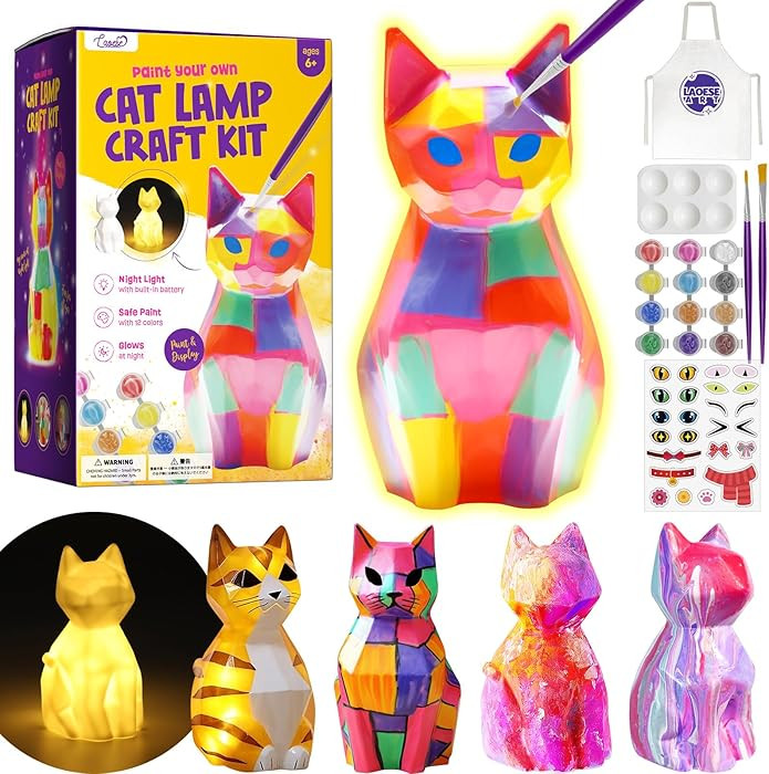 Paint Your Own Cat Lamp Kit, Arts and Crafts for Kids Age 6-8 Girls, Painting Kit Art Supplies fo... | Amazon (CA)